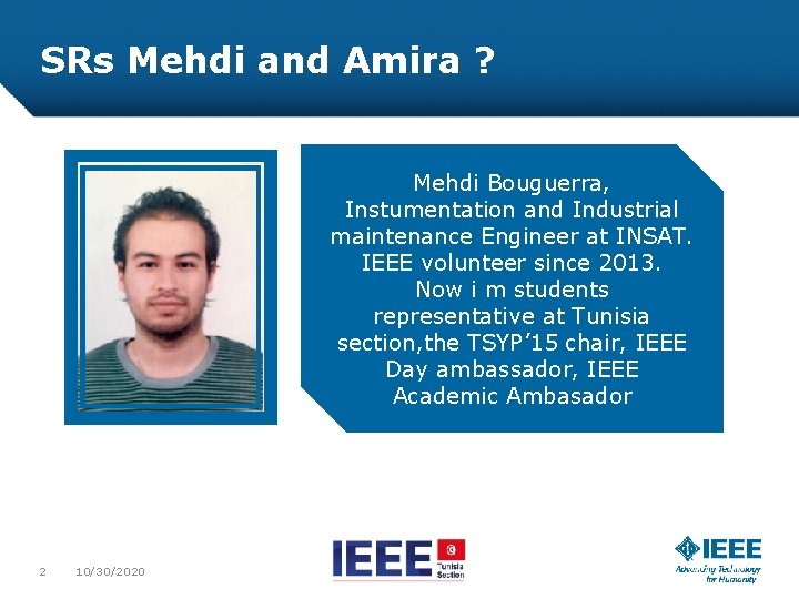 SRs Mehdi and Amira ? Mehdi Bouguerra, Instumentation and Industrial maintenance Engineer at INSAT.