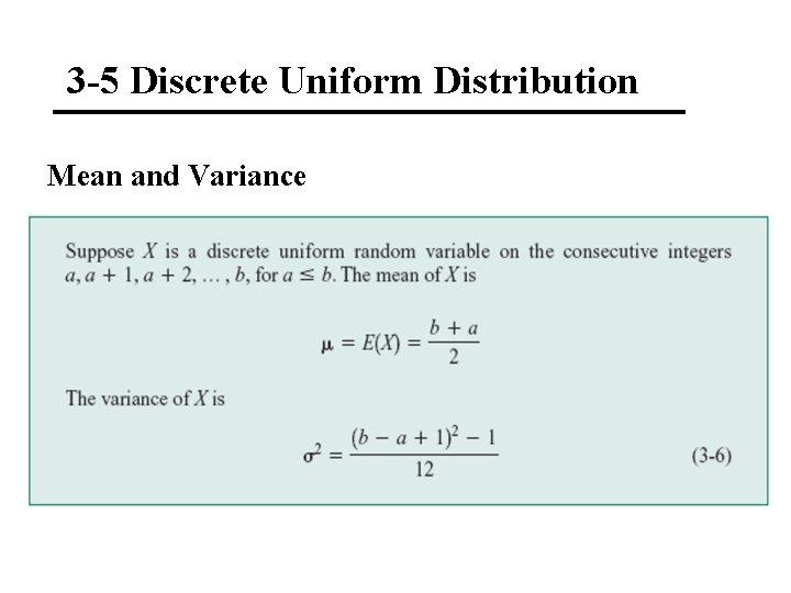 3 -5 Discrete Uniform Distribution Mean and Variance 