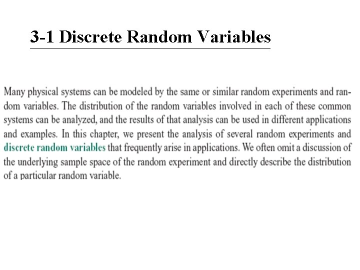 3 -1 Discrete Random Variables 