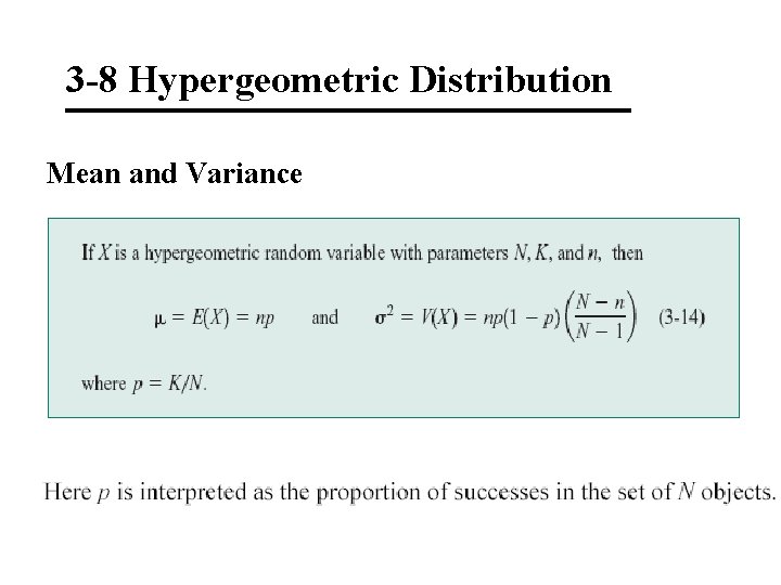 3 -8 Hypergeometric Distribution Mean and Variance 