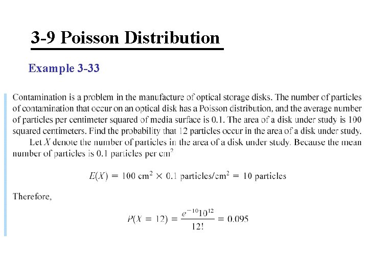 3 -9 Poisson Distribution Example 3 -33 