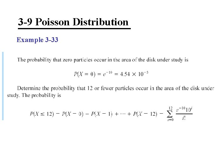 3 -9 Poisson Distribution Example 3 -33 