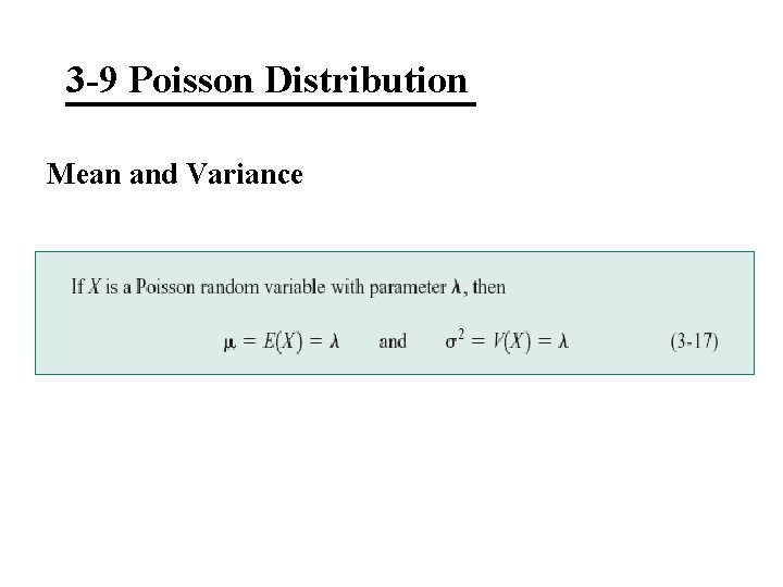 3 -9 Poisson Distribution Mean and Variance 