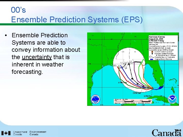 00’s Ensemble Prediction Systems (EPS) • Ensemble Prediction Systems are able to convey information