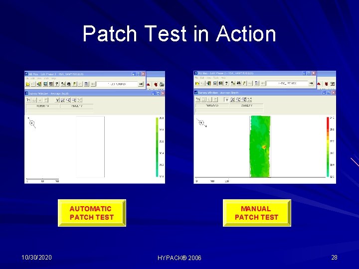 Patch Test in Action AUTOMATIC PATCH TEST 10/30/2020 MANUAL PATCH TEST HYPACK® 2006 28
