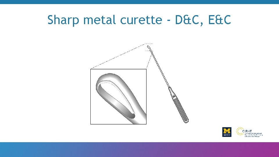 Sharp metal curette - D&C, E&C 