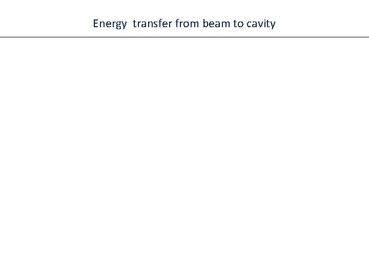 Energy transfer from beam to cavity 