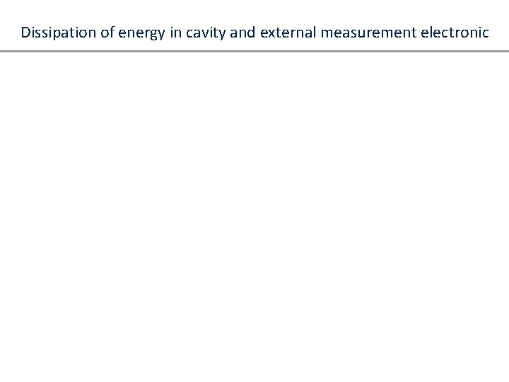 Dissipation of energy in cavity and external measurement electronic 