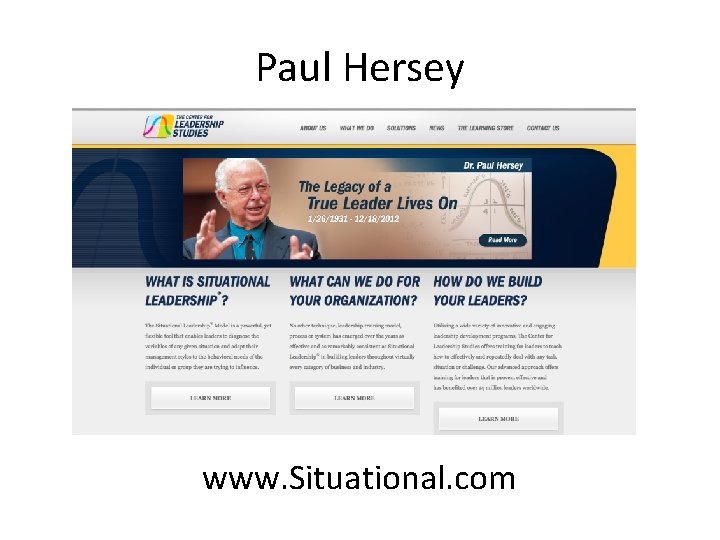 Paul Hersey www. Situational. com 