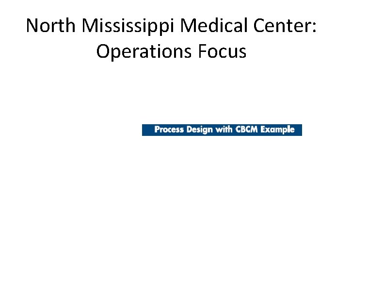 North Mississippi Medical Center: Operations Focus 