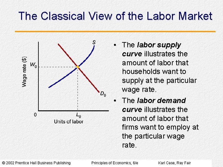 The Classical View of the Labor Market • The labor supply curve illustrates the