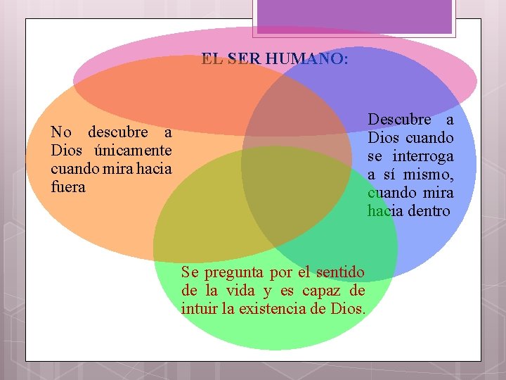 EL SER HUMANO: Descubre a Dios cuando se interroga a sí mismo, cuando mira