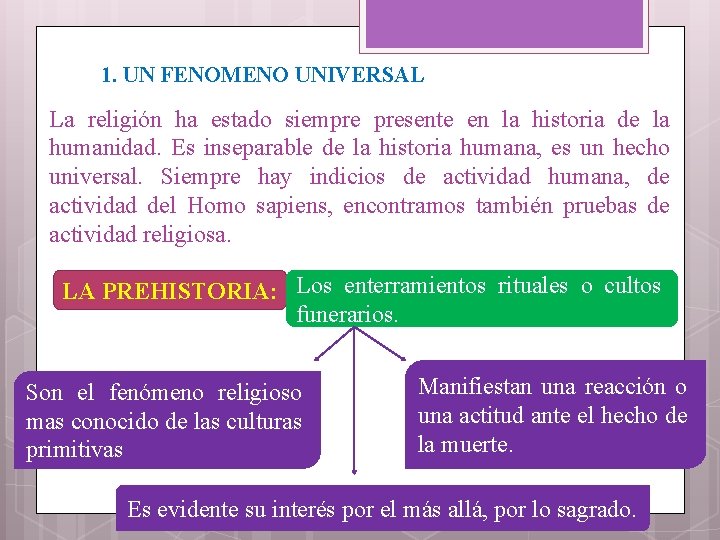 1. UN FENOMENO UNIVERSAL La religión ha estado siempre presente en la historia de
