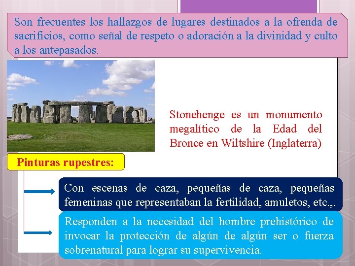 Son frecuentes los hallazgos de lugares destinados a la ofrenda de sacrificios, como señal