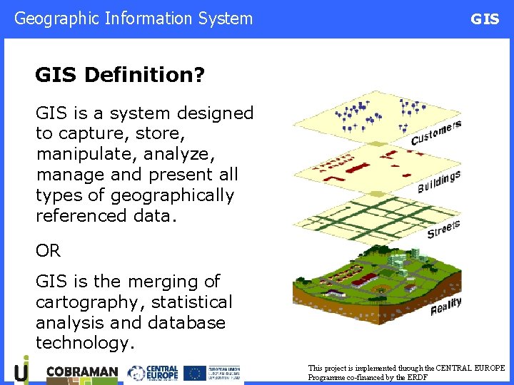 Geographic Information System GIS Definition? GIS is a system designed to capture, store, manipulate,