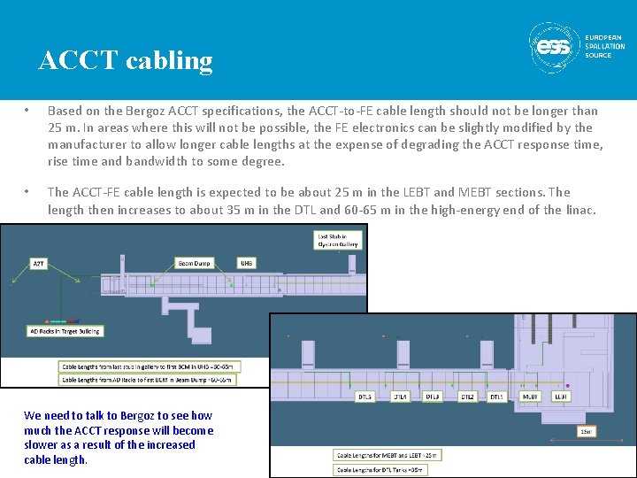 ACCT cabling • Based on the Bergoz ACCT specifications, the ACCT-to-FE cable length should