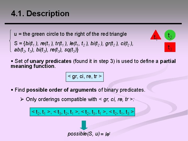 4. 1. Description u = the green circle to the right of the red