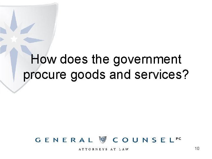 How does the government procure goods and services? 10 