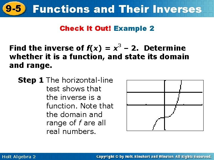 9 -5 Functions and Their Inverses Check It Out! Example 2 Find the inverse