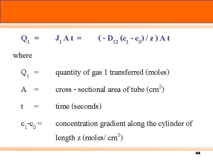 Q 1 = where Q 1 = A = t = c 1 -c