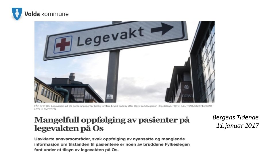Bergens Tidende 11. januar 2017 