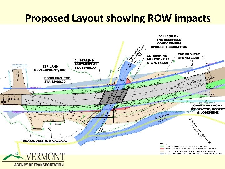 Proposed Layout showing ROW impacts 