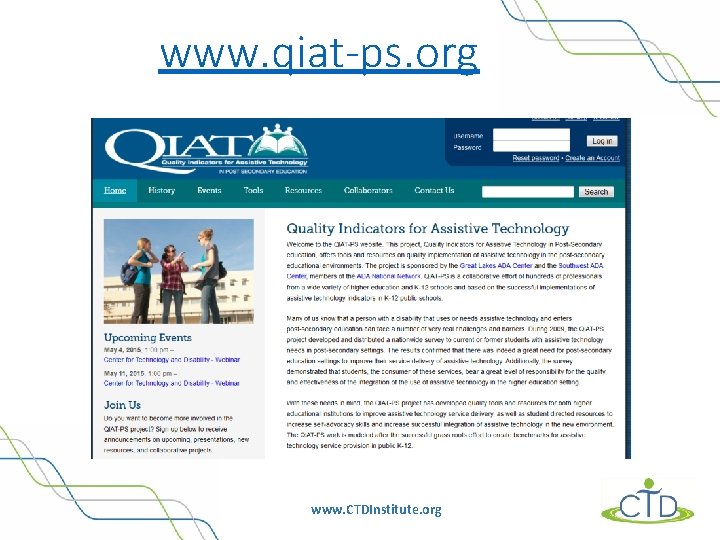 www. qiat-ps. org www. CTDInstitute. org 