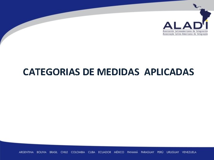 CATEGORIAS DE MEDIDAS APLICADAS 