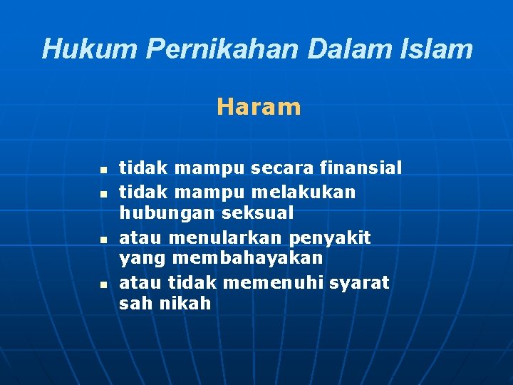 Hukum Pernikahan Dalam Islam Haram n n tidak mampu secara finansial tidak mampu melakukan