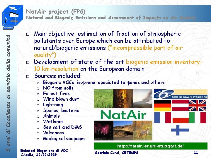 Nat. Air project (FP 6) 5 anni di Eccellenza al servizio della comunità Natural