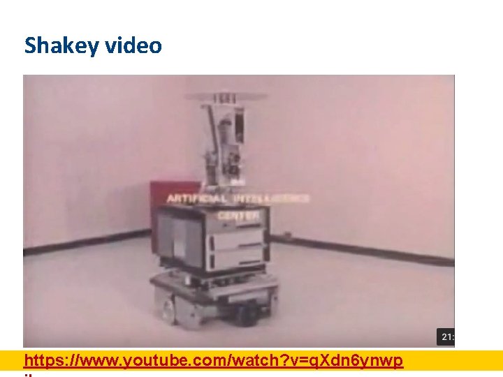 Shakey video https: //www. youtube. com/watch? v=q. Xdn 6 ynwp 