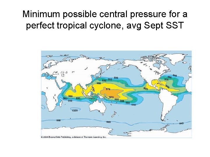 Minimum possible central pressure for a perfect tropical cyclone, avg Sept SST 