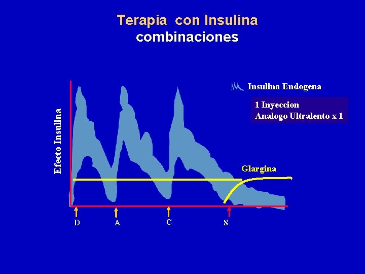 Terapia con Insulina combinaciones Insulina Endogena Efecto Insulina 1 Inyeccion Analogo Ultralento x 1