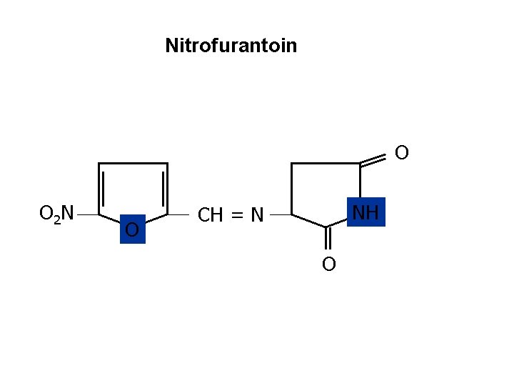 Nitrofurantoin O O 2 N O NH CH = N O 