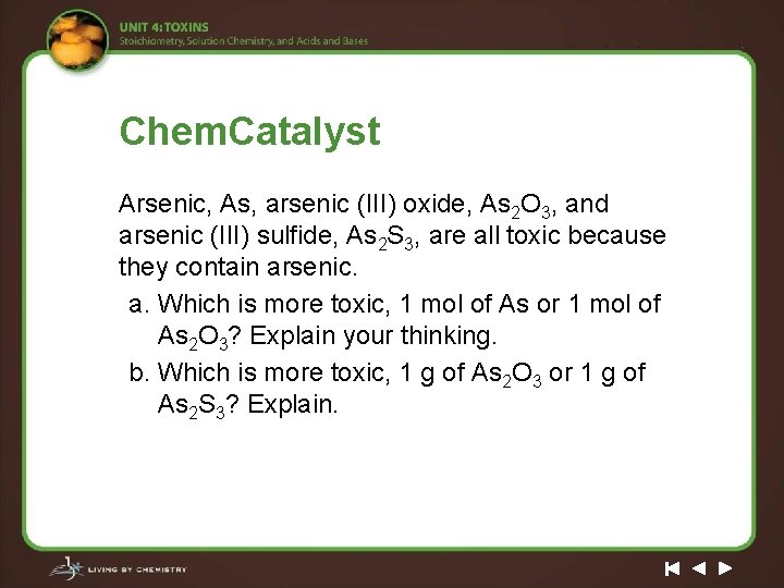 Chem. Catalyst Arsenic, As, arsenic (III) oxide, As 2 O 3, and arsenic (III)