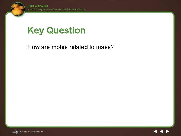 Key Question How are moles related to mass? 