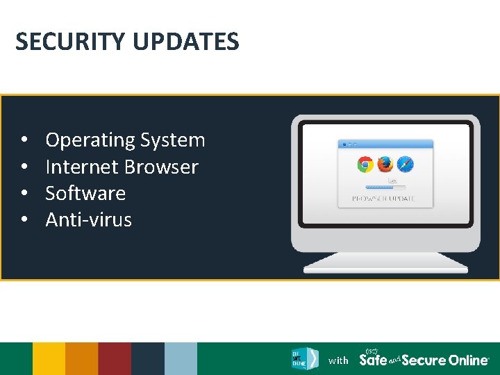 SECURITY UPDATES • • Operating System Internet Browser Software Anti-virus with 