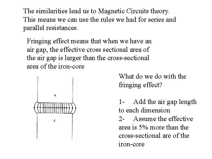 The similarities lead us to Magnetic Circuits theory. This means we can use the