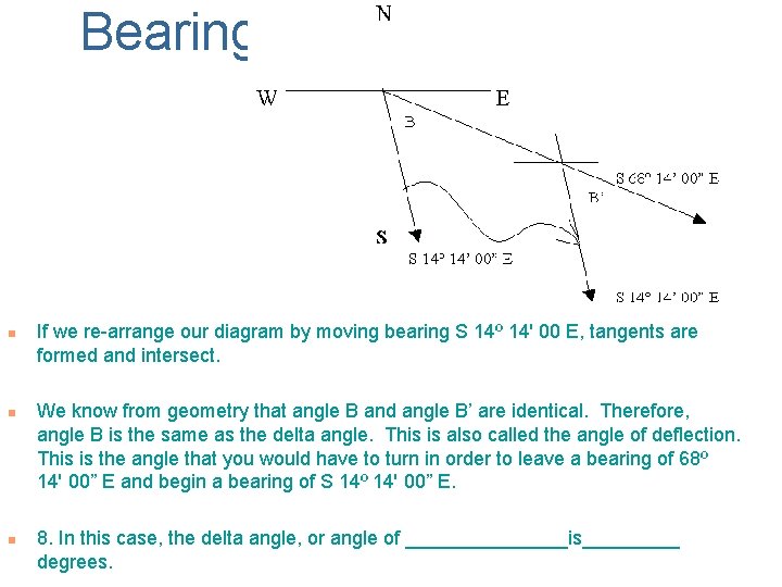 Bearings n n n If we re-arrange our diagram by moving bearing S 14º