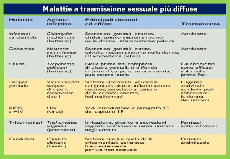 Malattie a trasmissione sessuale più diffuse 