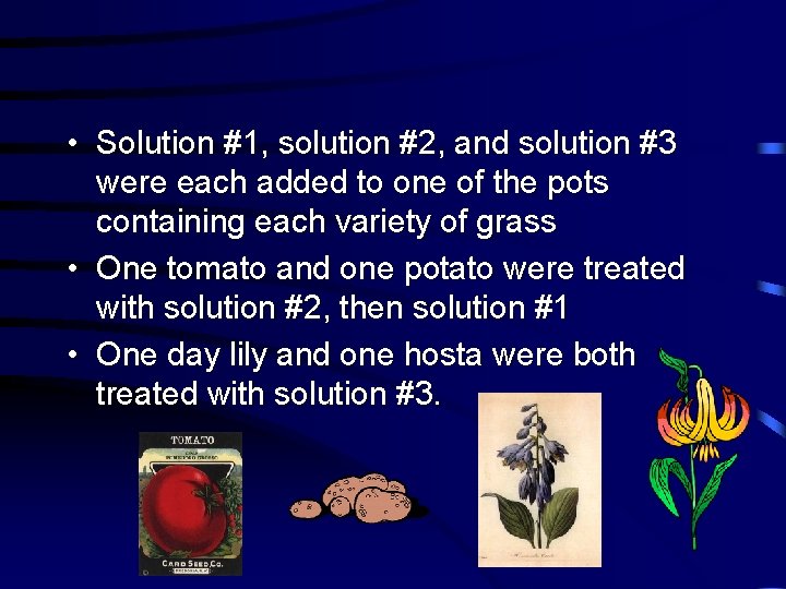  • Solution #1, solution #2, and solution #3 were each added to one