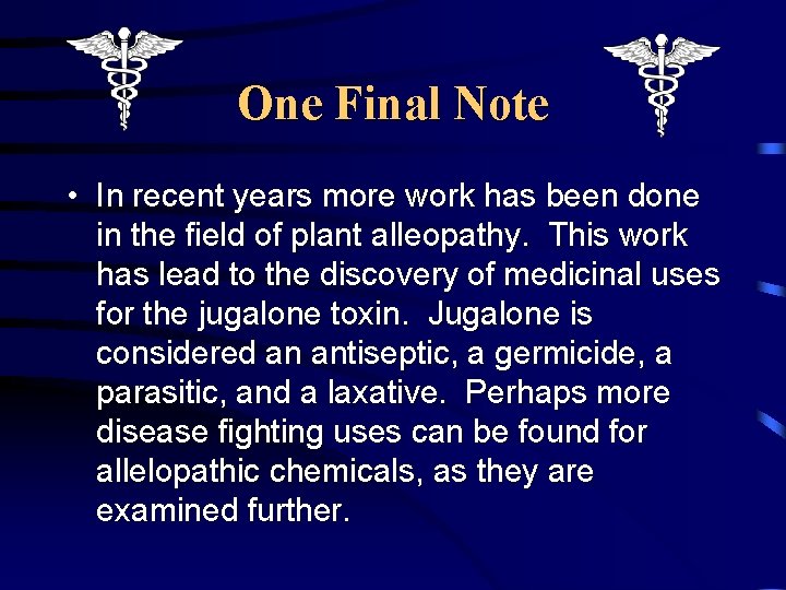 One Final Note • In recent years more work has been done in the