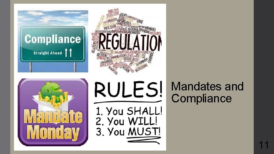 Mandates and Compliance 11 