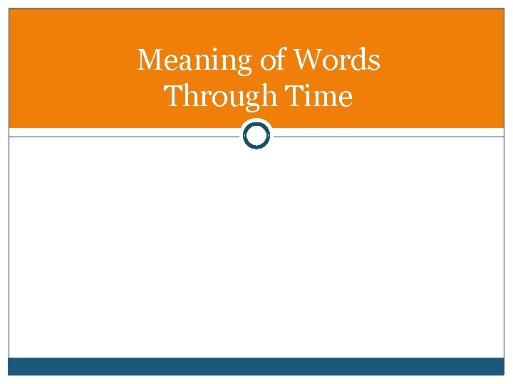 Meaning of Words Through Time 