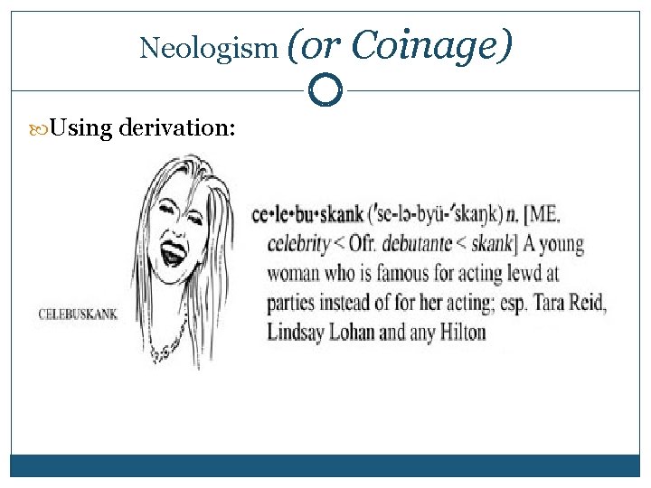 Neologism (or Coinage) Using derivation: 