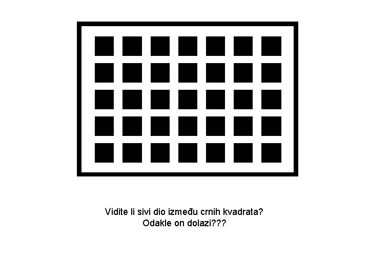 Vidite li sivi dio između crnih kvadrata? Odakle on dolazi? ? ? 