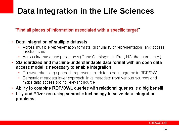 Data Integration in the Life Sciences “Find all pieces of information associated with a