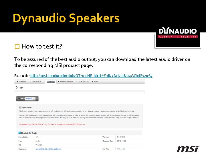 Dynaudio Speakers � How to test it? To be assured of the best audio