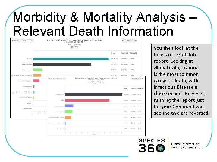 Morbidity & Mortality Analysis – Relevant Death Information You then look at the Relevant