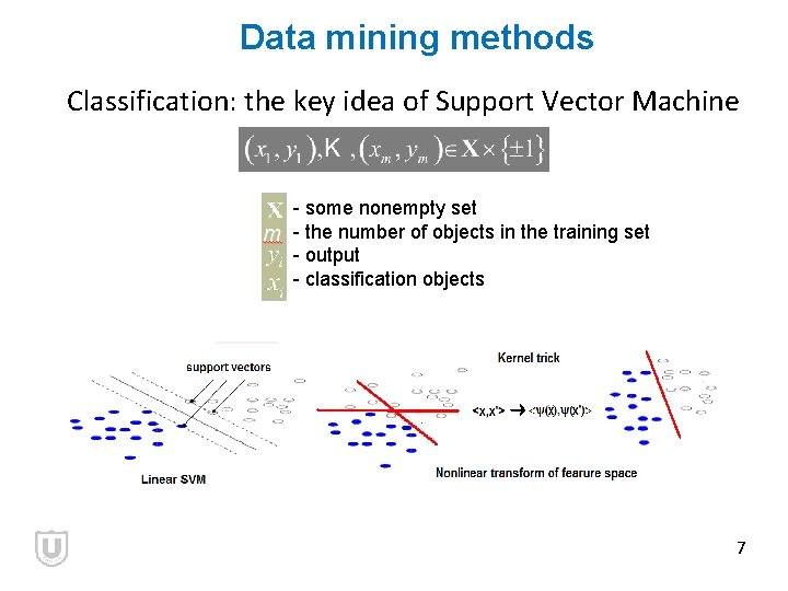 Data mining methods Classification: the key idea of Support Vector Machine - some nonempty